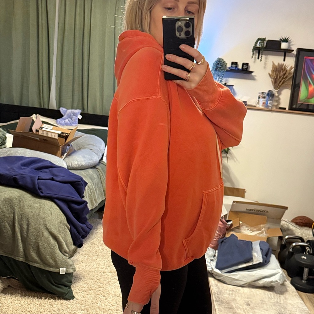 Aerie | OFFLINE Cloud Fleece Hoodie Starburst Orange Small - Picture 4 of 12